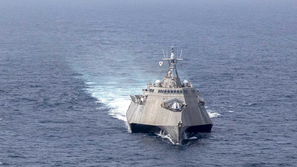 Littoral Combat Ship Transits Past a Contested Reef, Angering China