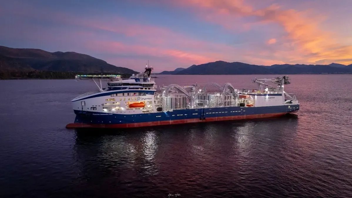 Prysmian's New Cable-Laying Vessel Performing Sea Trials