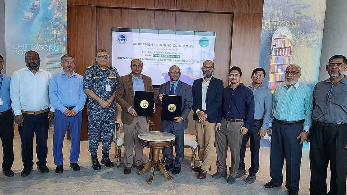 Chittagong Port Signs Deal for 8.42 MW Rooftop Solar Plant, Expects Tk 1 Billion in Power Savings Over 20 Years