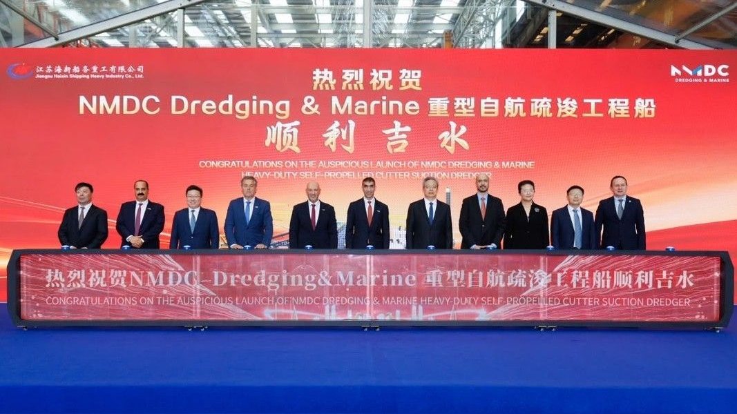New NMDC dredger Abu Al Bakhoush inaugurated in China