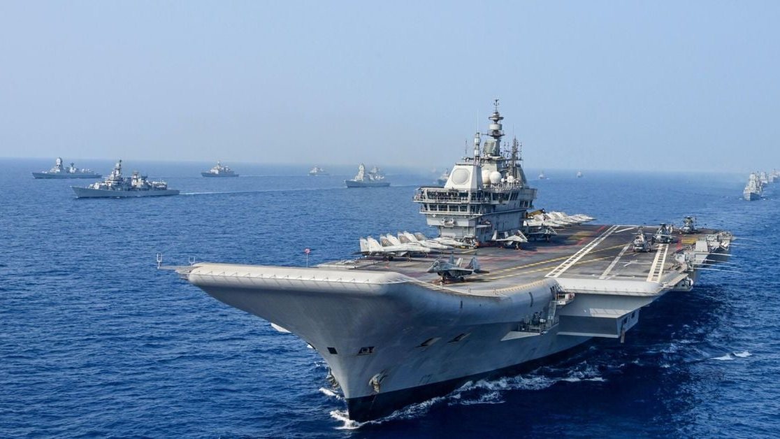 Indian Navy Begins Trials For Its First Rafale Marine Jets To Fly From Its Largest Indigenously Built Warship INS Vikrant