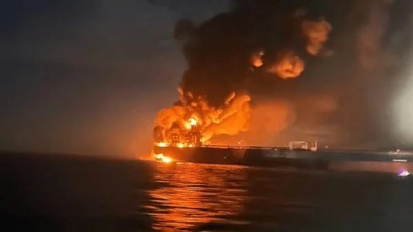 Drones and Mines: Oil Tankers Burn in the Strait of Hormuz