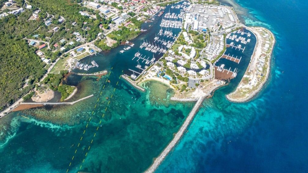 Nanny Cay’s breakwater reaches full length, entrance dredging starts