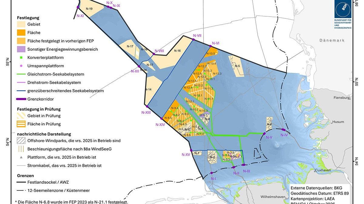 Germany to Auction 4 GW of Offshore Wind Capacity in 2027 Under Revised Site Plan