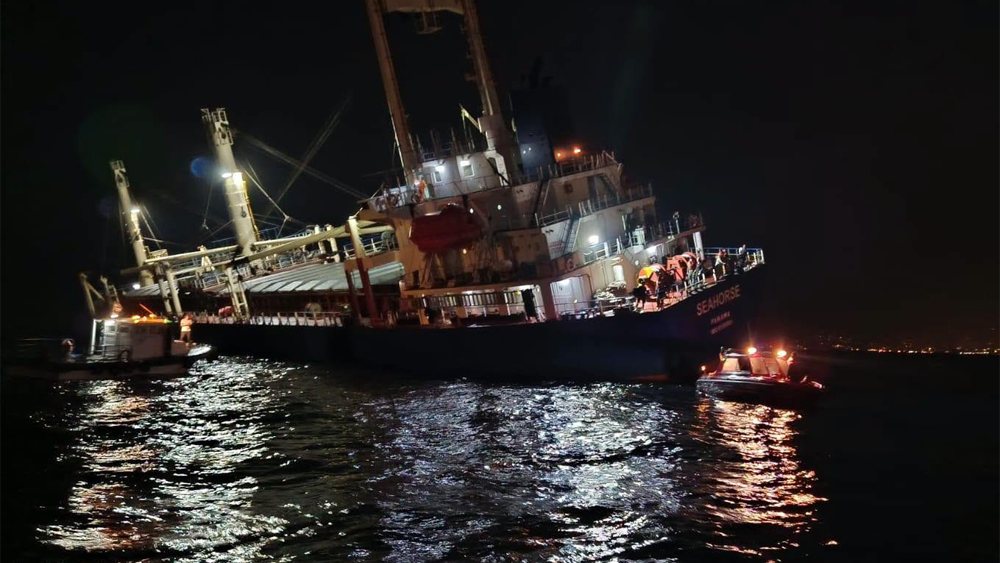 Seven Panicked Crew Jump From Listing Cargo Ship Off Lebanon