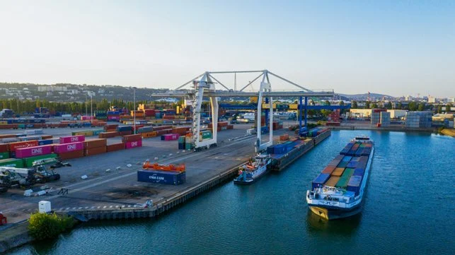 CMA CGM Reveals Plan for Electric Container Barge Service on Rhône River