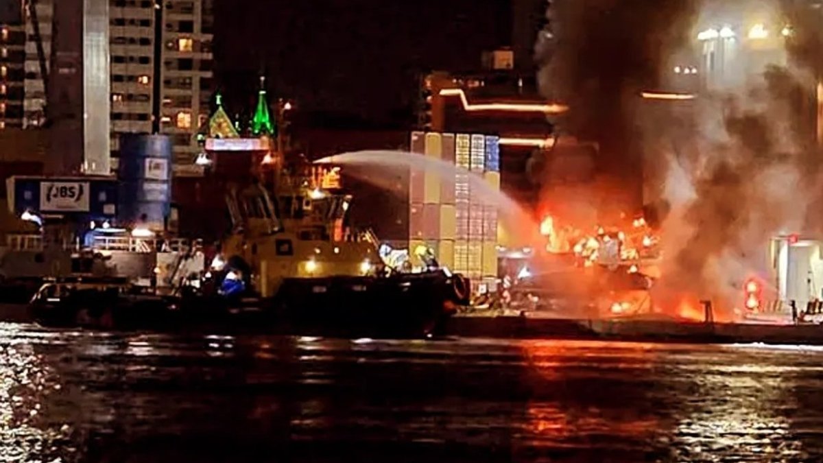 Port of Itajaí records fire in crane and raises alert about safety on the pier