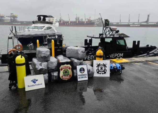 More than 340 kilos of cocaine are found on a ship in the Port of Santos