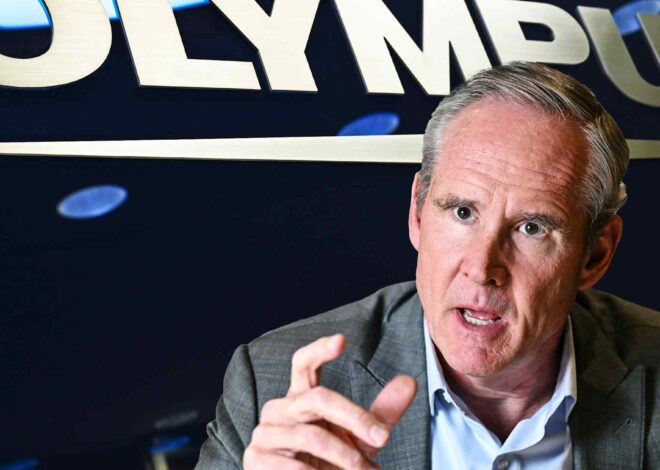 Olympus CEO marks turbulent first year with 20% share price jump