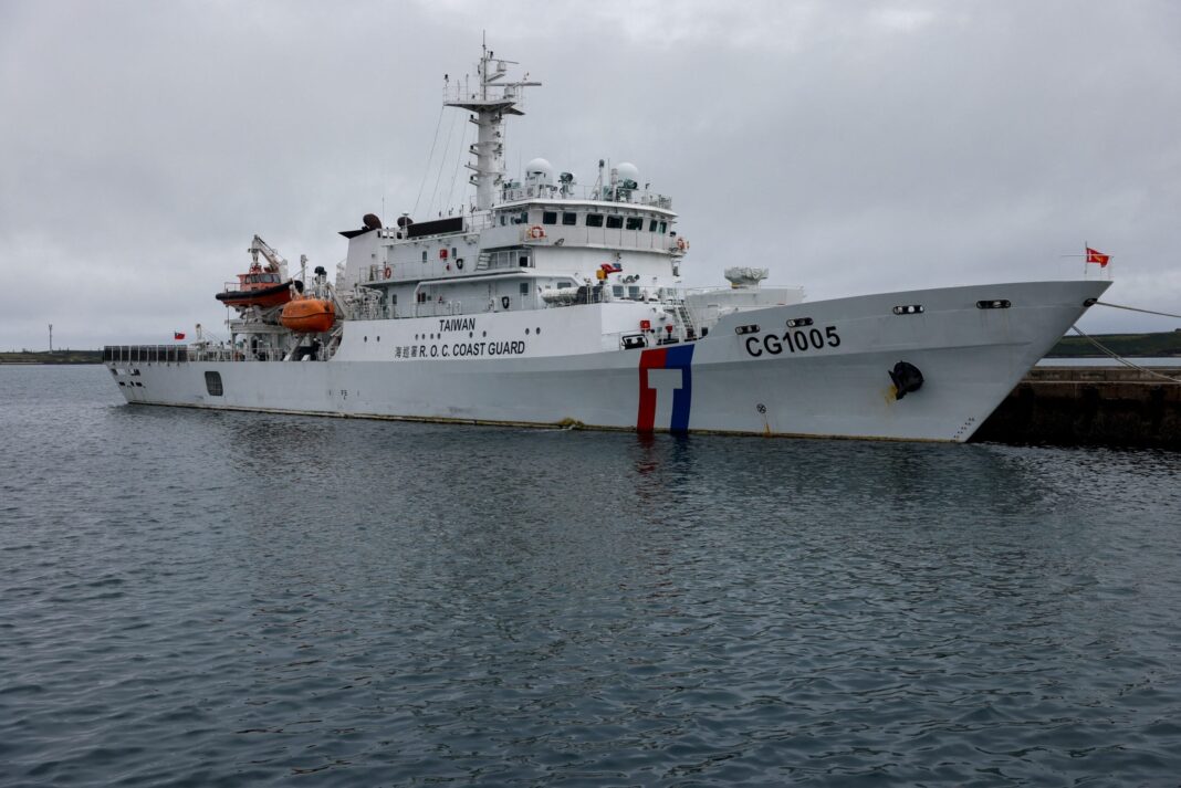 China Launches Coast Guard Patrol East Of Taiwan Despite International Pushback A Taiwan Coast Guard vessel, CG1005, docks at a port in Penghu