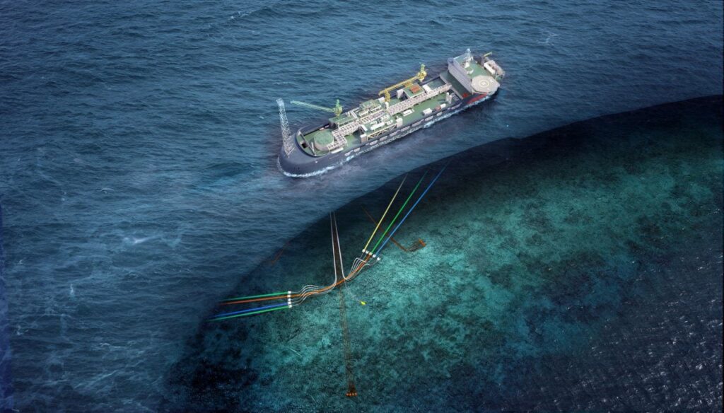 An illustration of the floating production, storage and offloading (FPSO) planned for Equinor's Bay du Nord project