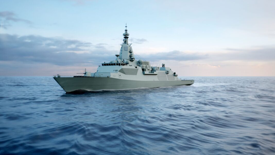 An illustration of the River-class Destroyer for the Royal Canadian Navy