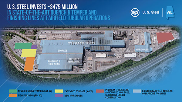 U.S. Steel Invests $475M to Expand Alabama Pipe Production
